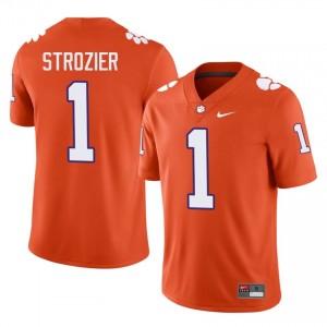 Durable Branden Strozier #1 Clemson Tigers Orange Jersey | Men University Football Embroidery Fan Gear 73853468