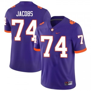 Purple Brayden Jacobs #74 Clemson National Championship Jersey | Men High School Football Licensed Stitch 18081564