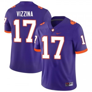 Clemson Christopher Vizzina #17 Purple Jersey | Pro Cut Stitch NCAA Football Men Apparel 70881998