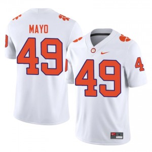 White Darien Mayo #49 Clemson National Championship Jersey | Men High School Football Fresh Stitched 61535788