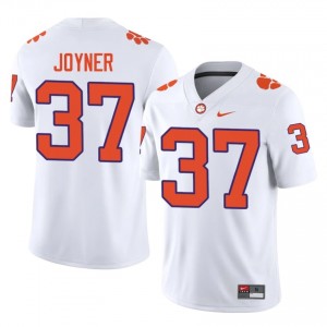 Clemson Davion Joyner #37 White Jersey | Genuine Stitched NCAA Football Men Apparel 94961243