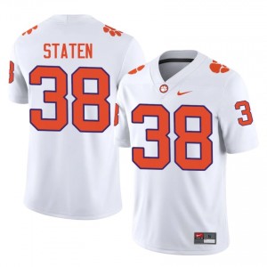 Dominic Staten #38 Clemson Tigers Jersey | Exclusive White College Football Men Stitched 73229361