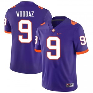Clemson Drew Woodaz #9 Purple Jersey | Genuine Stitch NCAA Football Men Apparel 34467844