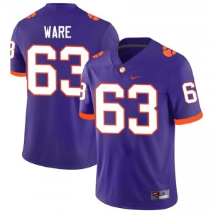 #63 Easton Ware CFP Champs Purple Jersey | Authentic Stitch Men Player Football Gear 98935657