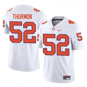 Durable Elyjah Thurmon #52 Clemson Tigers White Jersey | Men University Football Stitched Fan Gear 42802147