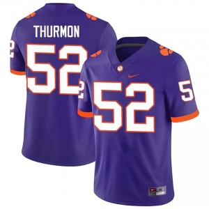 Elyjah Thurmon #52 Clemson Tigers Jersey | Iconic Purple College Football Men Stitch 52970698