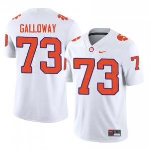 White Hayes Galloway #73 Clemson National Championship Jersey | Men High School Football Moisture Wicking Stitched 60609181