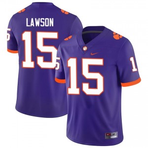 Purple Jahiem Lawson #15 Clemson National Championship Jersey | Men High School Football Moisture Wicking Stitch 30734118