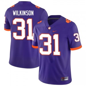 Clemson Joe Wilkinson #31 Purple Jersey | Premium Swen NCAA Football Men Apparel 46873904