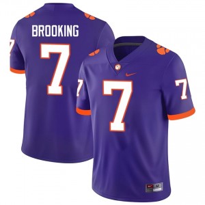 #7 Logan Brooking CFP Champs Purple Jersey | Classic Swen Men Player Football Gear 88026746
