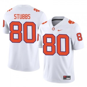 White Luke Stubbs #80 Clemson National Championship Jersey | Men High School Football Fresh Stitched 54783640