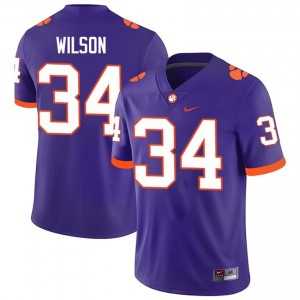 Max Wilson #34 Clemson Tigers Jersey | Iconic Purple College Football Men Stitch 87284212