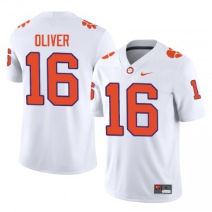 Clemson Myles Oliver #16 White Jersey | Genuine Stitched NCAA Football Men Apparel 95566783