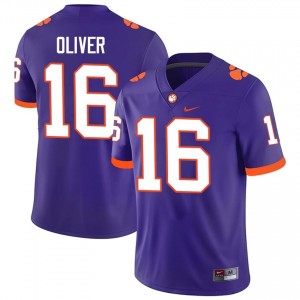 #16 Myles Oliver CFP Champs Purple Jersey | Elite Swen Men Player Football Gear 60101191