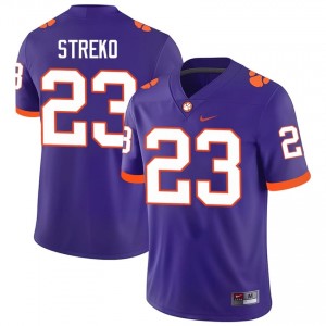 Durable Peyton Streko #23 Clemson Tigers Purple Jersey | Men University Football Swen Fan Gear 22646486