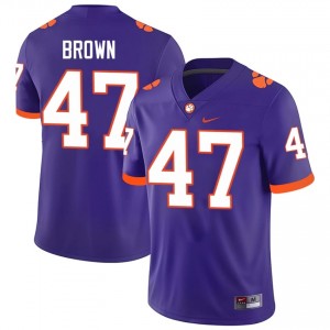 Clemson Sammy Brown #47 Purple Jersey | Genuine Stitch NCAA Football Men Apparel 52938410