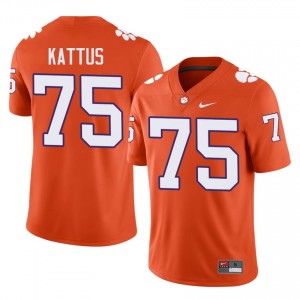 Tucker Kattus #75 Clemson Tigers Jersey | Exclusive Orange College Football Men Embroidery 23660320
