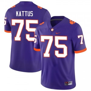 #75 Tucker Kattus CFP Champs Purple Jersey | Classic Swen Men Player Football Gear 84753253