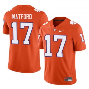 Elite Thread Ari Watford #17 Clemson Tigers Orange Jersey | Men University Football Embroidery Fan Gear 60008983
