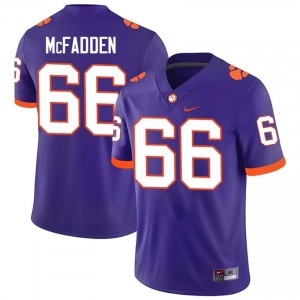 Purple Banks McFadden #66 Clemson National Championship Jersey | Men High School Football Moisture Wicking Stitch 69923504