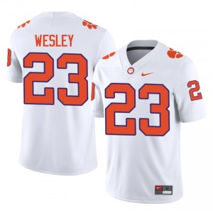 C.J. Wesley #23 Clemson Tigers Jersey | Iconic White College Football Men Stitched 55578522