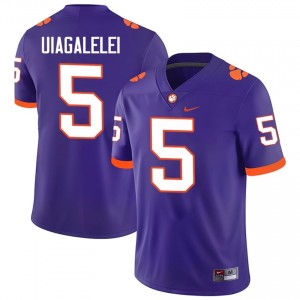 Purple DJ Uiagalelei #5 Clemson National Championship Jersey | Men High School Football Fresh Swen 86857948