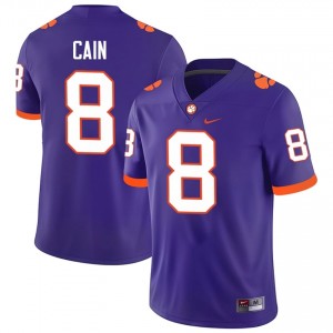 #8 Deon Cain CFP Champs Purple Jersey | Authentic Stitch Men Player Football Gear 84014068