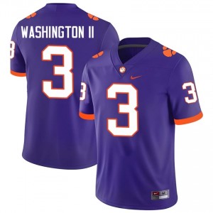 Purple Elliot Washington II #3 Clemson National Championship Jersey | Men High School Football Licensed Stitch 87026782