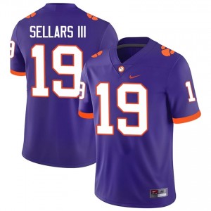 Purple Gordon Sellars III #19 Clemson National Championship Jersey | Men High School Football Fresh Swen 24528540