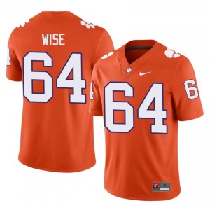 Orange Grant Wise #64 Clemson National Championship Jersey | Men High School Football Moisture Wicking Embroidery 55983435