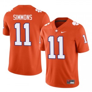 Orange Isaiah Simmons #11 Clemson National Championship Jersey | Men High School Football Moisture Wicking Embroidery 56774043