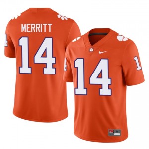 Clemson London Merritt #14 Orange Jersey | Pro Cut Embroidery NCAA Football Men Apparel 81193850