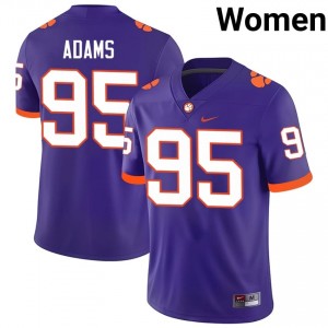 Purple Amare Adams #95 Clemson National Championship Jersey | Women High School Football Licensed Stitch 48618600