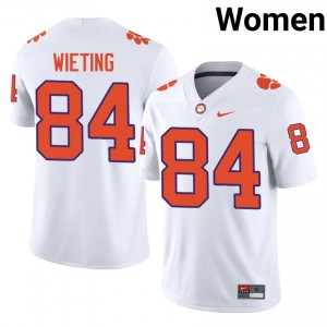White Avery Wieting #84 Clemson National Championship Jersey | Women High School Football Limited Stitched 55853613