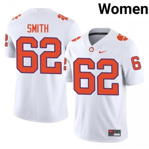 Bryce Smith #62 Clemson Tigers Jersey | Pro-Grade White College Football Women Stitched 95882577