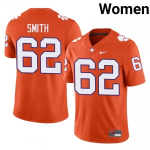 Officially Licensed Bryce Smith #62 Clemson Tigers Orange Jersey | Women University Football Embroidery Fan Gear 92444880