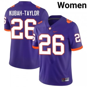 C.J. Kubah-Taylor #26 Clemson Tigers Jersey | Iconic Purple College Football Women Stitch 76114154