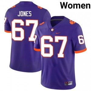 Purple Carlito Jones #67 Clemson National Championship Jersey | Women High School Football Limited Swen 29564304