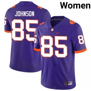 Purple Charlie Johnson #85 Clemson National Championship Jersey | Women High School Football Fresh Swen 73922234