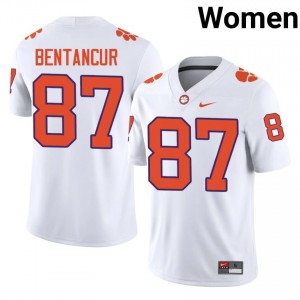 Clemson Christian Bentancur #87 White Jersey | Premium Stitched NCAA Football Women Apparel 41020433