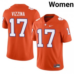 #17 Christopher Vizzina CFP Champs Orange Jersey | Classic Embroidery Women Player Football Gear 32539322