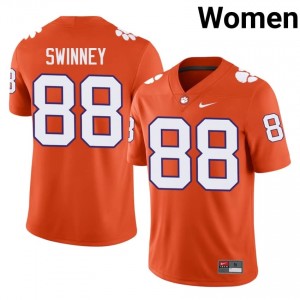 Durable Clay Swinney #88 Clemson Tigers Orange Jersey | Women University Football Embroidery Fan Gear 66986111