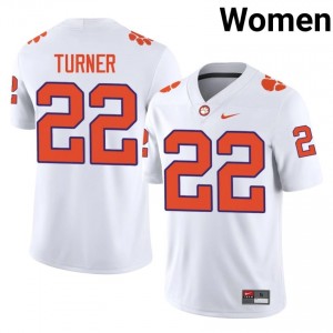 #22 Cole Turner CFP Champs White Jersey | Authentic Stitched Women Player Football Gear 20878355