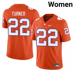Clemson Cole Turner #22 Orange Jersey | Premium Embroidery NCAA Football Women Apparel 41461890