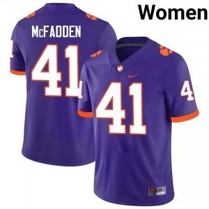 Connor McFadden #41 Clemson Tigers Jersey | Exclusive Purple College Football Women Swen 59053374
