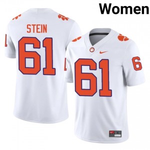 Clemson Danny Stein #61 White Jersey | Pro Cut Stitched NCAA Football Women Apparel 57260703