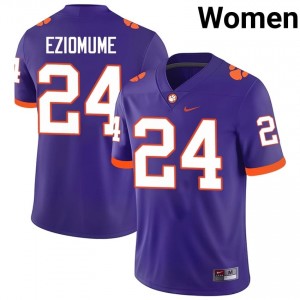 Clemson David Eziomume #24 Purple Jersey | Premium Swen NCAA Football Women Apparel 47050795
