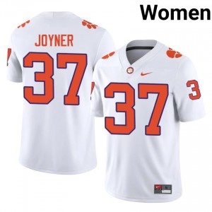 Top-Tier Davion Joyner #37 Clemson Tigers White Jersey | Women University Football Stitched Fan Gear 65024082