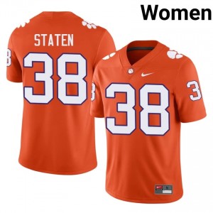 #38 Dominic Staten CFP Champs Orange Jersey | Classic Embroidery Women Player Football Gear 20426059