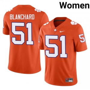#51 Gavin Blanchard CFP Champs Orange Jersey | Authentic Embroidery Women Player Football Gear 86761272
